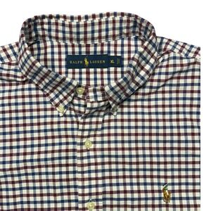 Ralph Lauren Red White and Blue plaid‎ long sleeve in XL